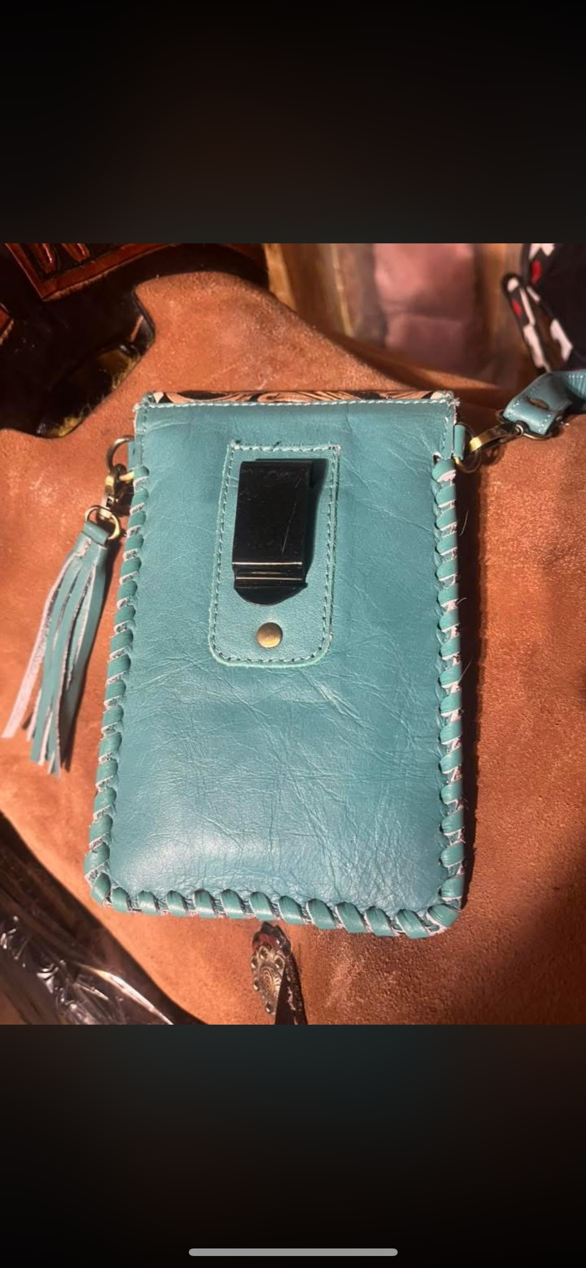 Hair on cowhide wristlet / cross body / belt bag