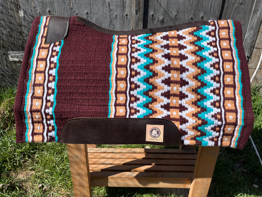 Brown multicolour western show pad