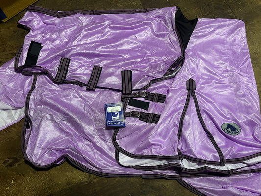 Lavender flysheets with neck and belly band - denim photo to show fit and full sheet
