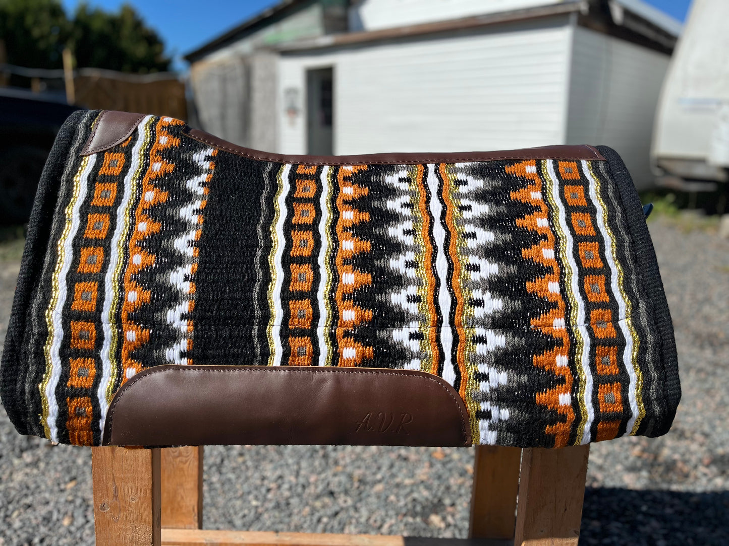 Black and orange western show pad 34x34
