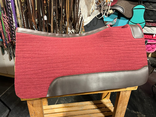 30x1” burgundy western wool pad