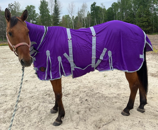 Purple flysheet with neck and removable belly