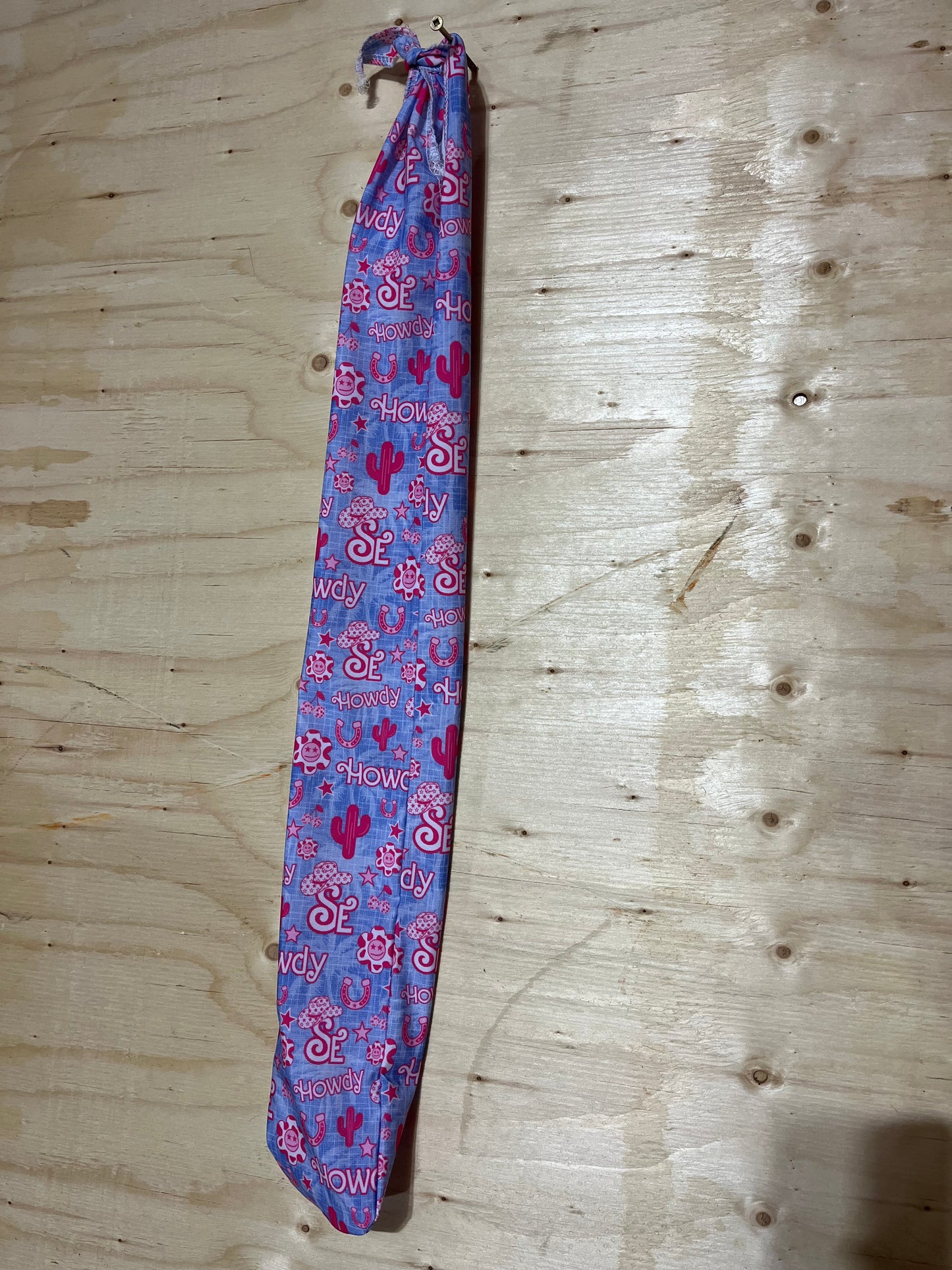 Blue and pink howdy western slip on tail bags