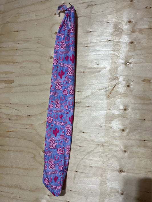 Blue and pink howdy western slip on tail bags