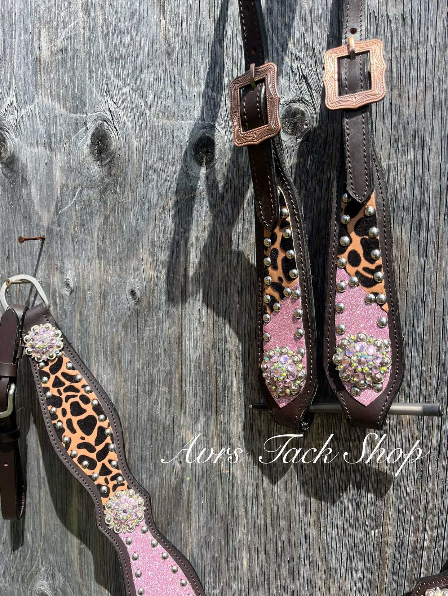 Pink sparkle leopard