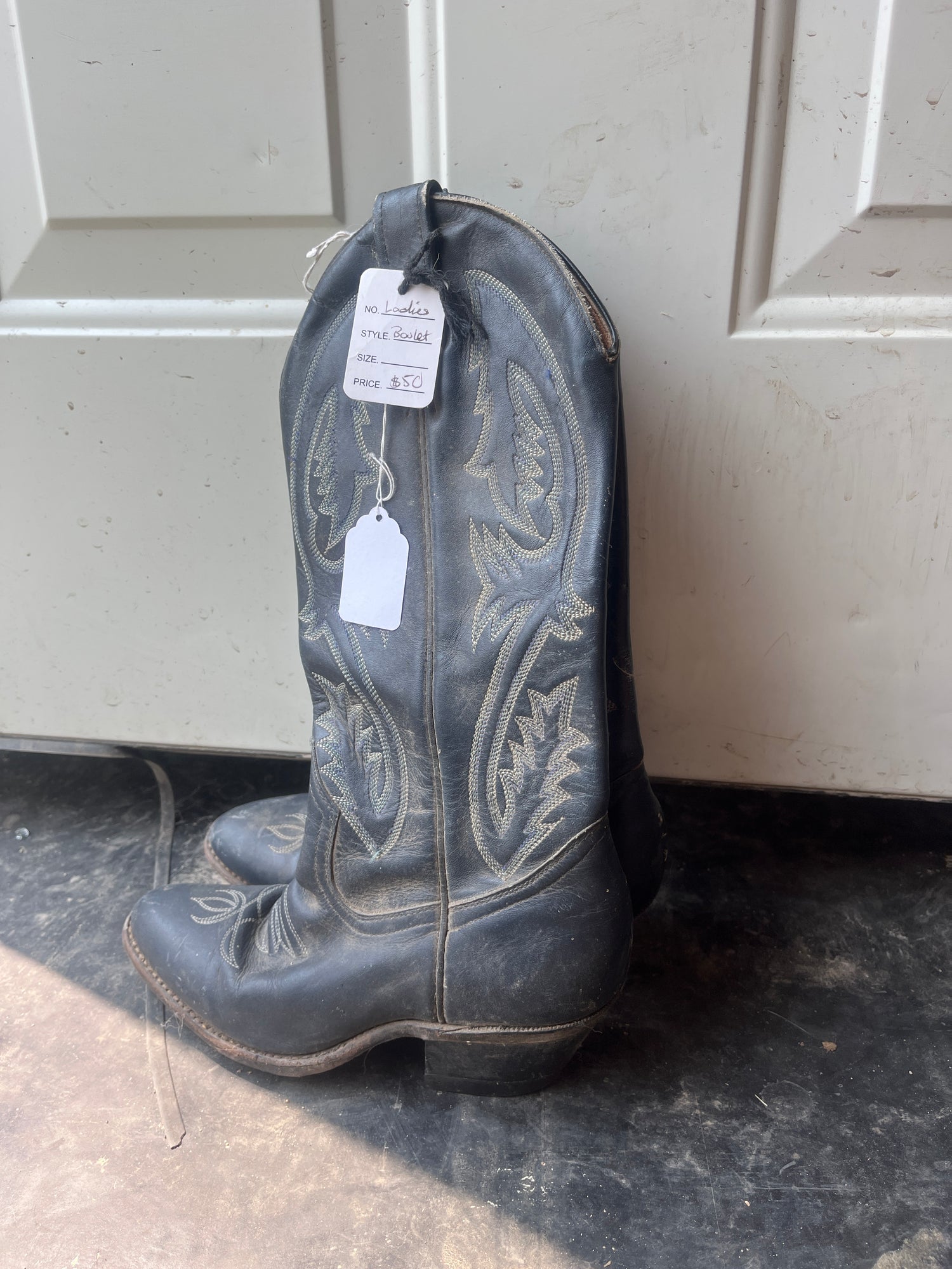 Used human riding boots