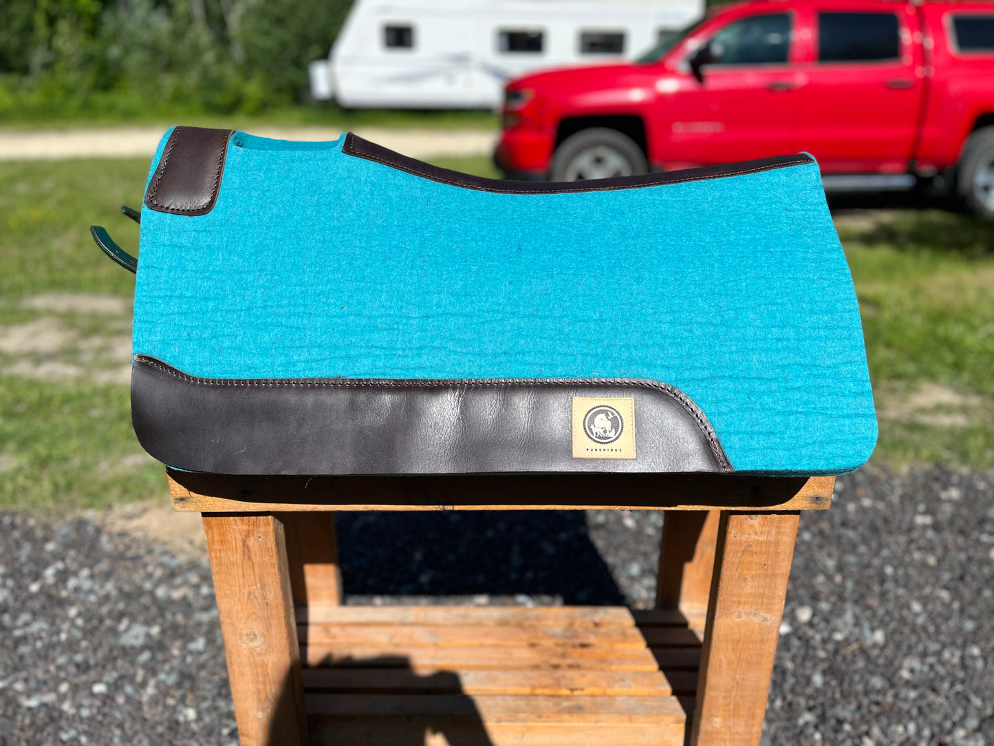 Turquoise wool western pad