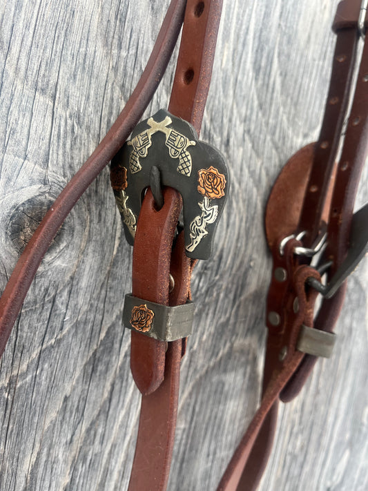 Guns & roses browband headstall