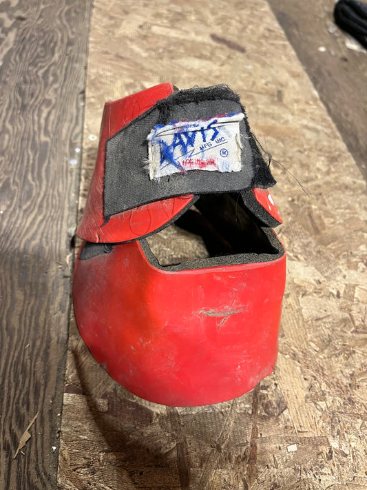 Red turnout condition bell boots