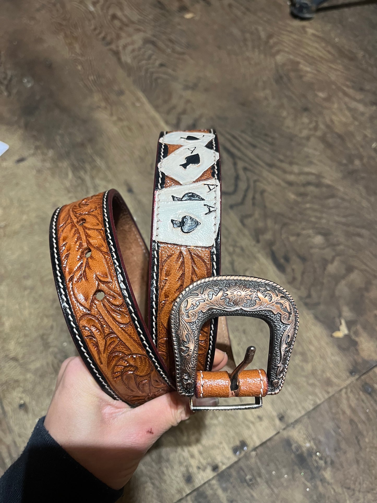 Aces tooled belt
