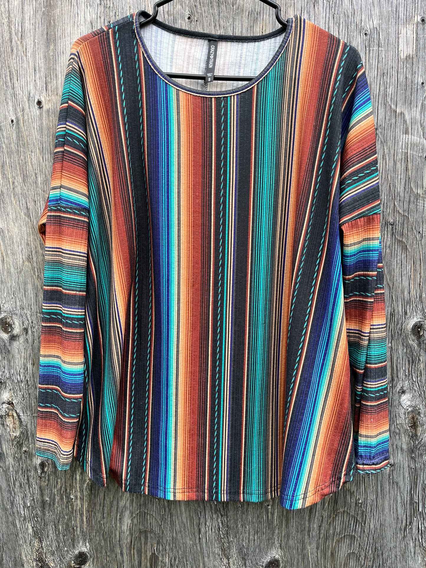 Small serape long sleeve roomy loose fit by crazy train new