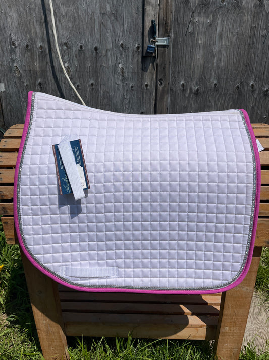 Dressage pad with fuschia trim