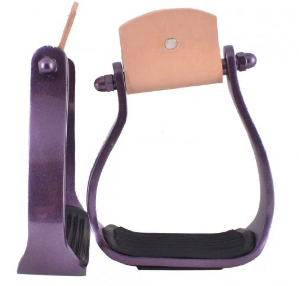 Purple angled barrel stirrups