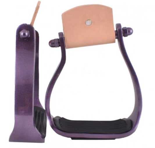Purple angled barrel stirrups