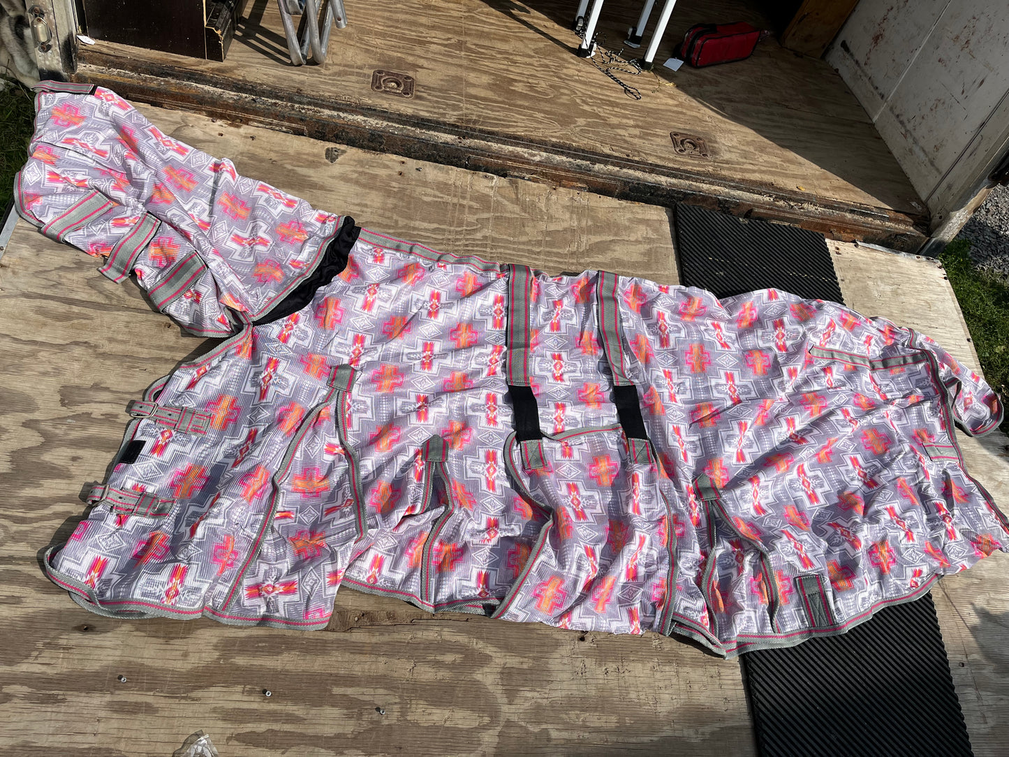 78” flysheet with neck and belly Aztec print