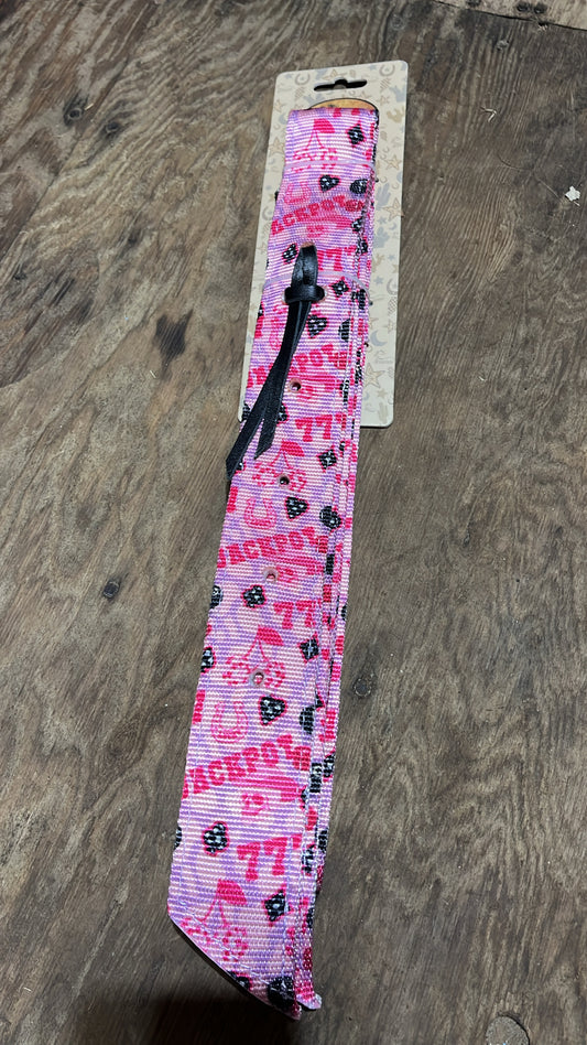 Pink jackpot latigo and off billet set