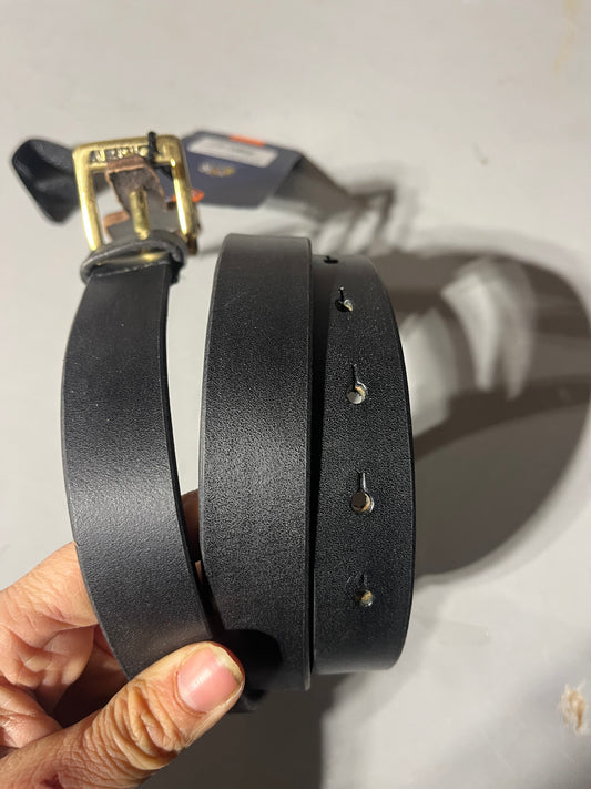 Plain black leather riding belt