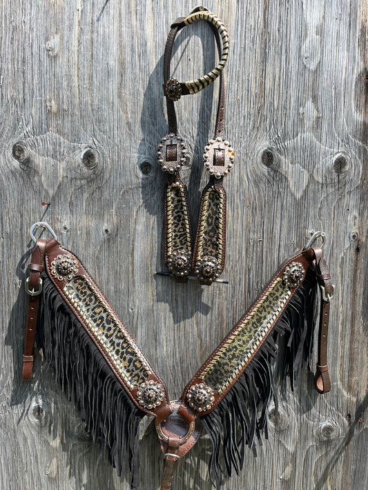 Cheetah blingy tack set