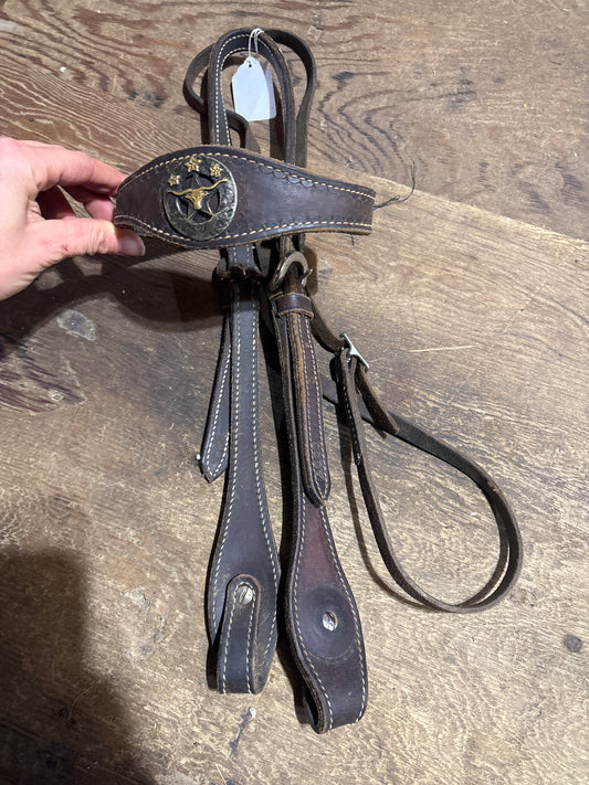 Brownband headstall adjusts small enough for cob soft leather Cody brand