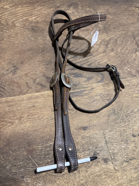 Older browband headstall decent leather some cosmetic cracks