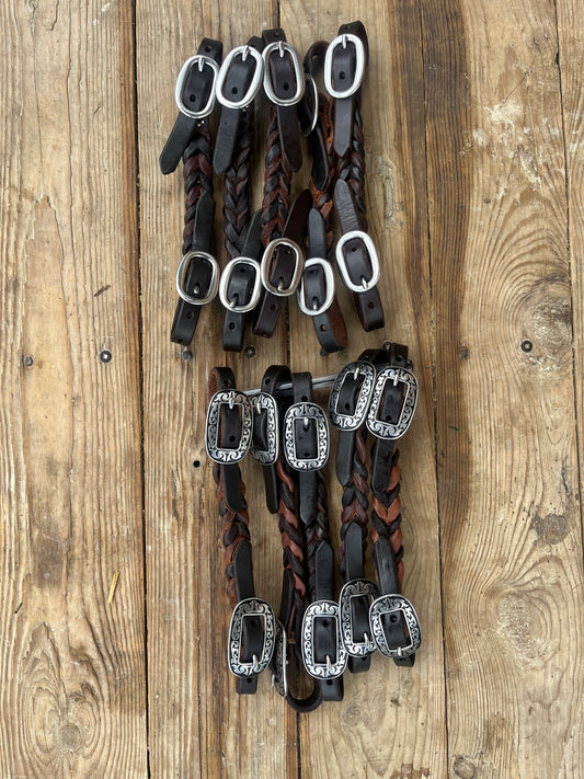 Supple leather braided curb straps