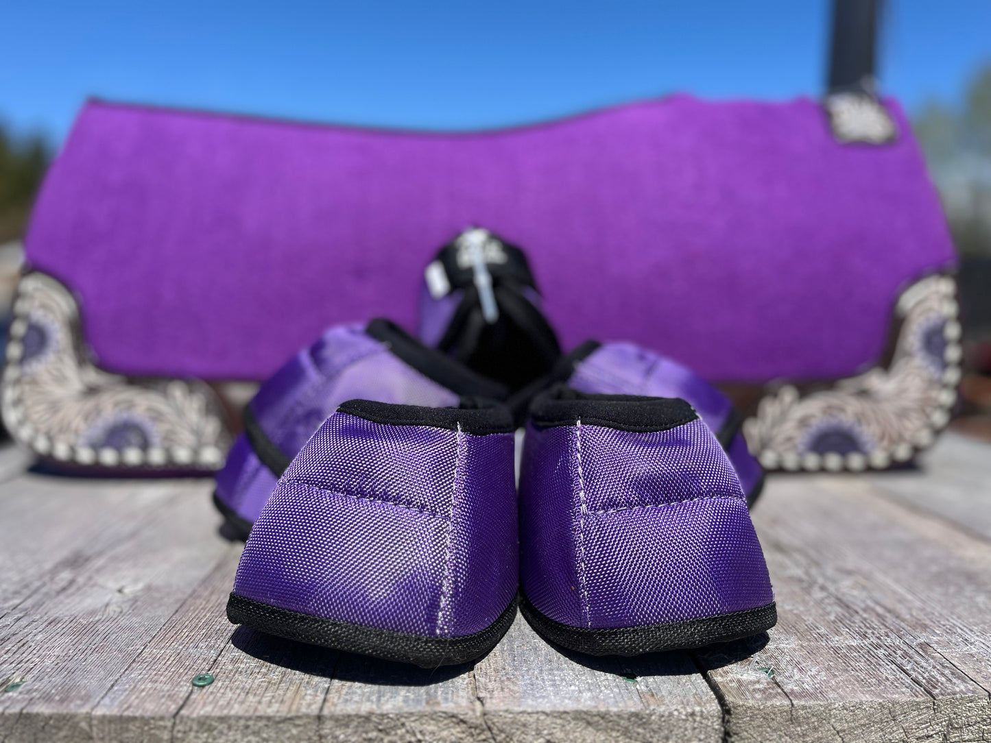Purple no turn bell boots