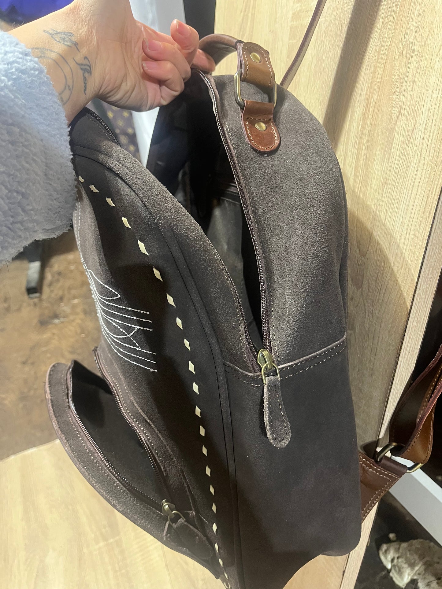 Boot stitch backpack