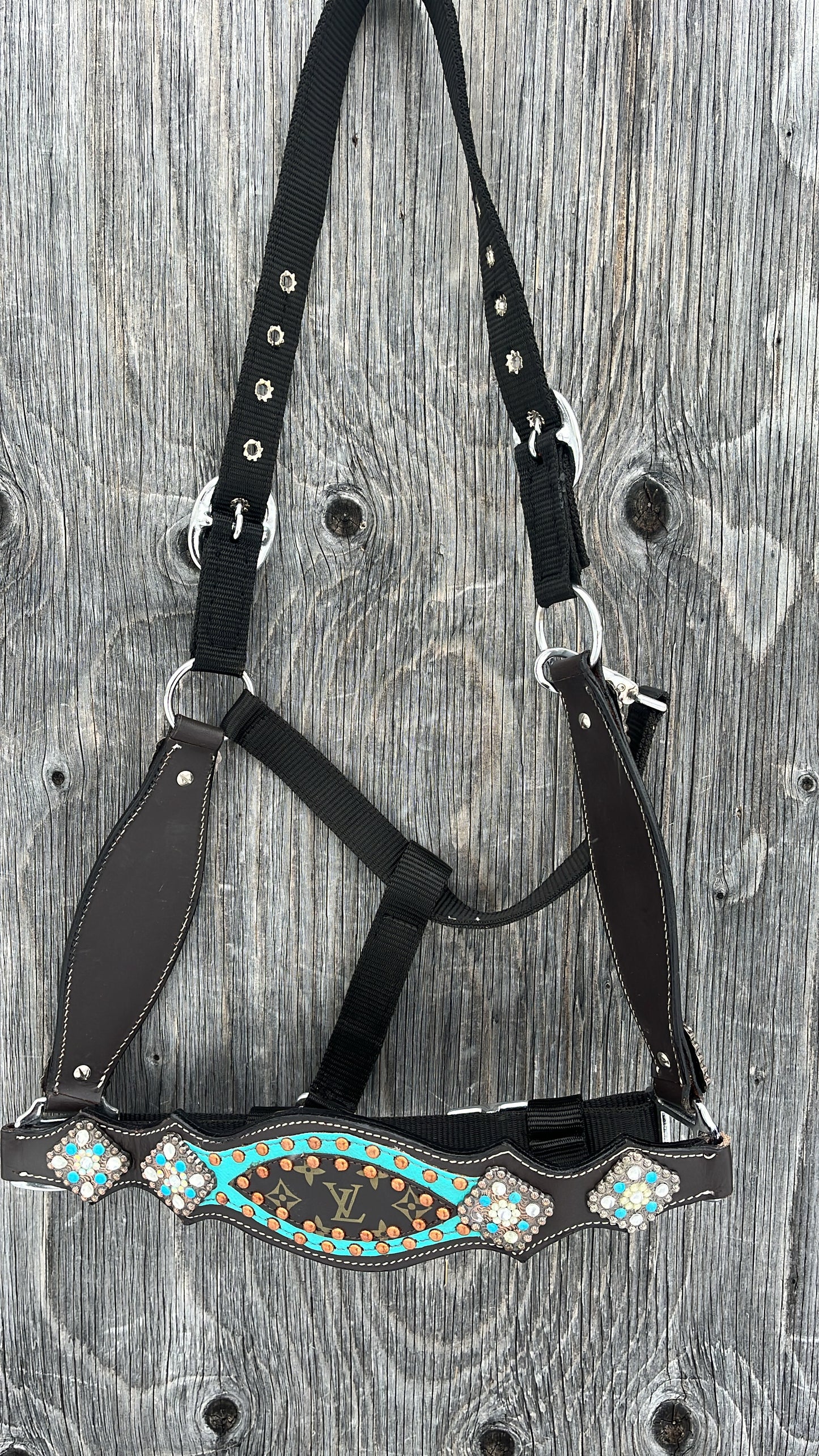 Turquoise designer bronc halter