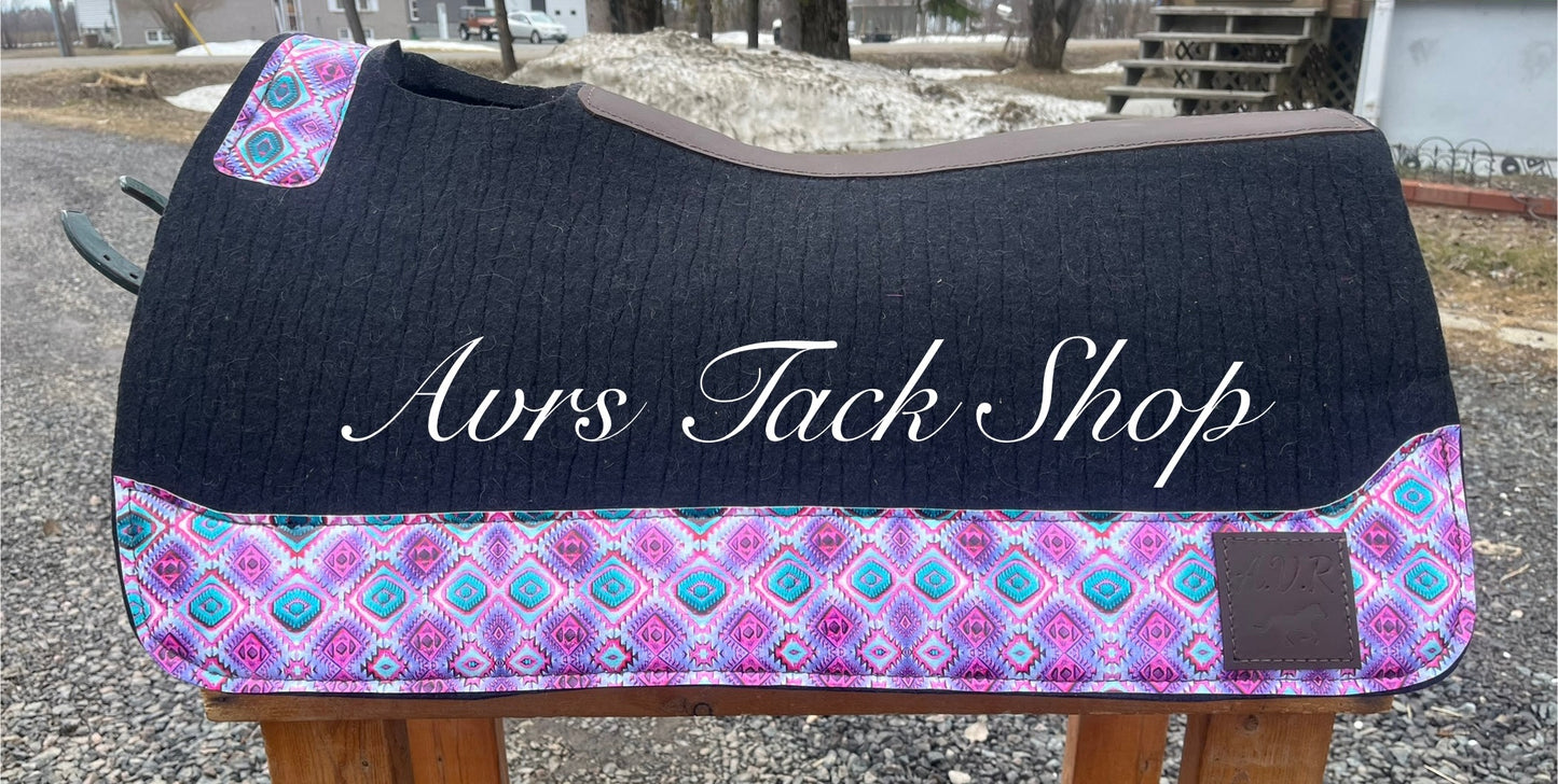 Black with Teal Pink Aztec 30 x 7/8