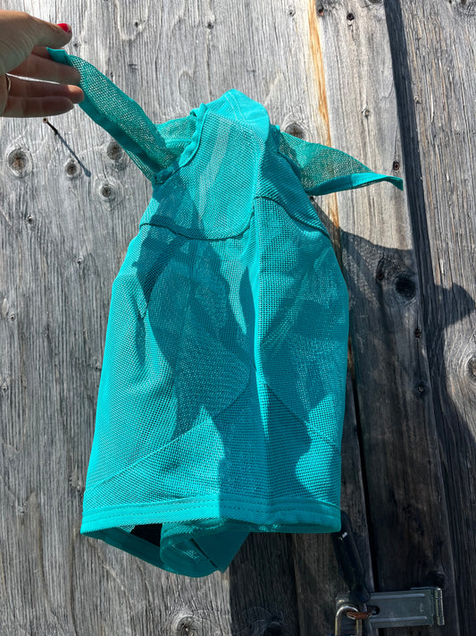 Teal fly mask with ears horse size
