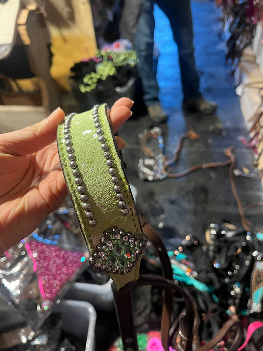 Green noseband and tie down set