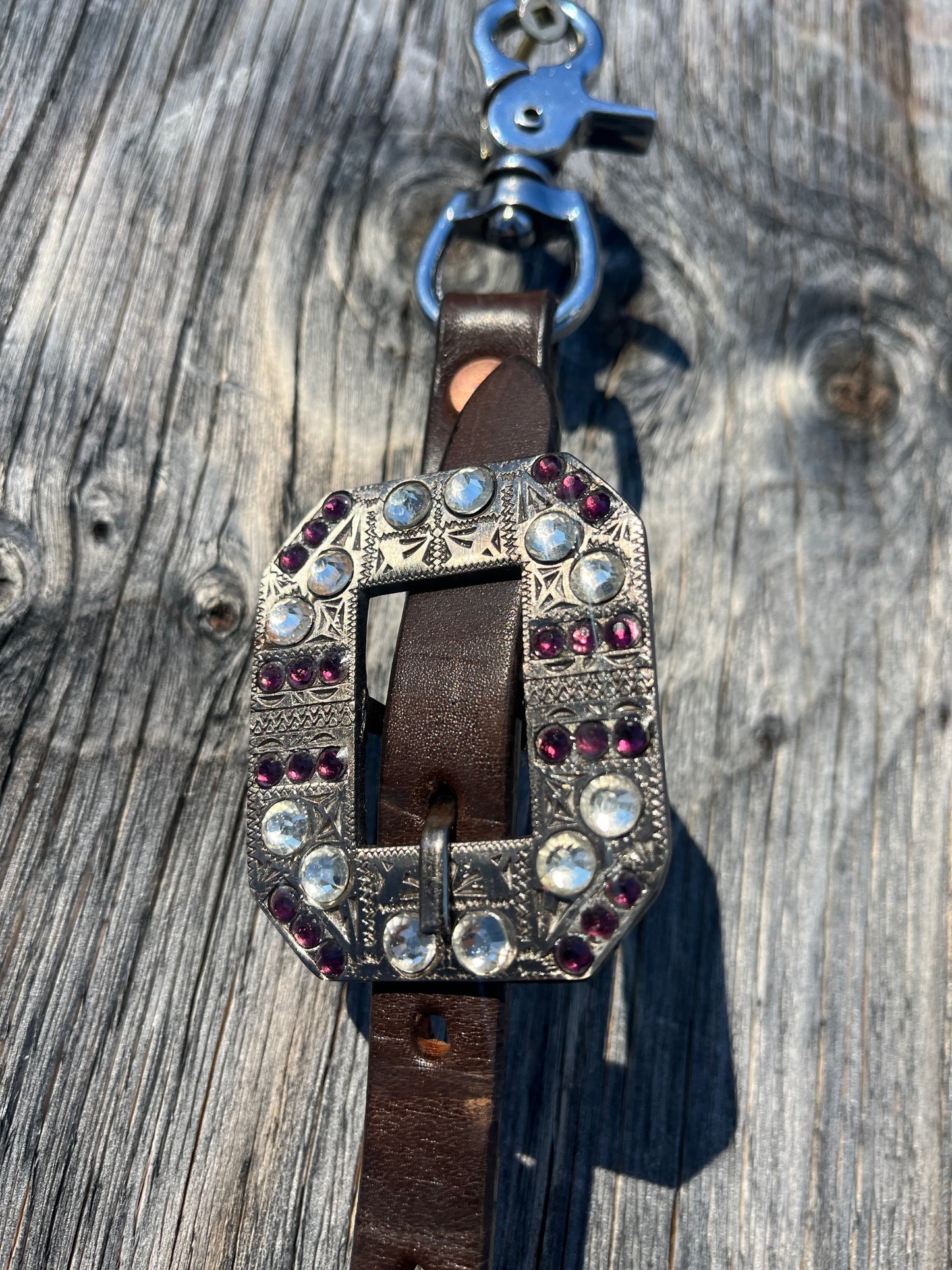 Purple acid wash wither strap