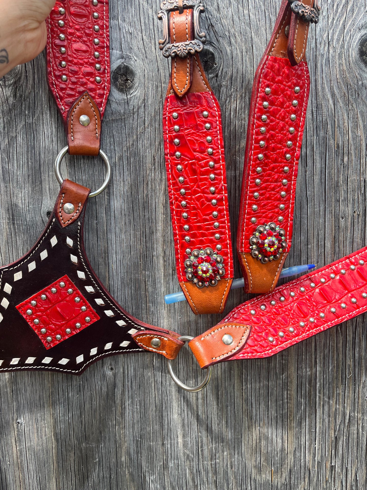 Red gladiator tack set