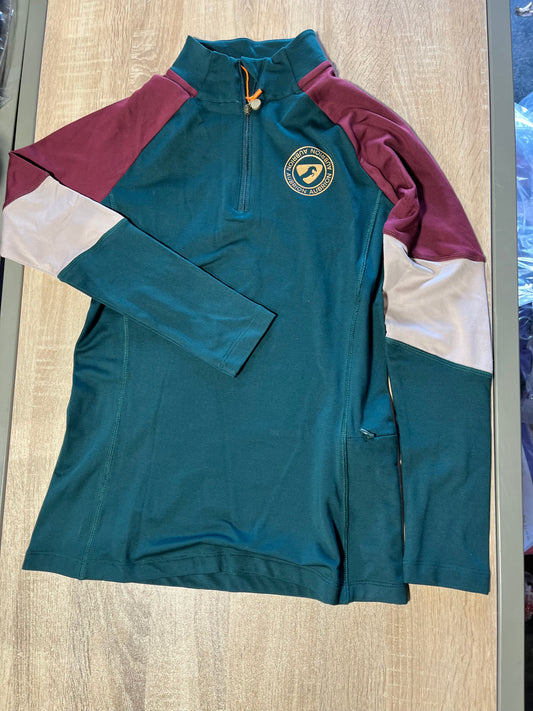 Quarter zip lightly brushed fleece inside base layer