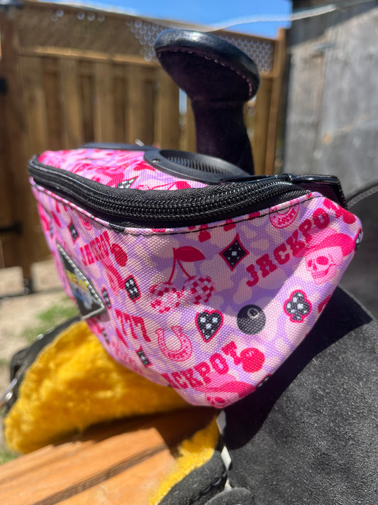 Pink jackpot speaker saddle sac bag