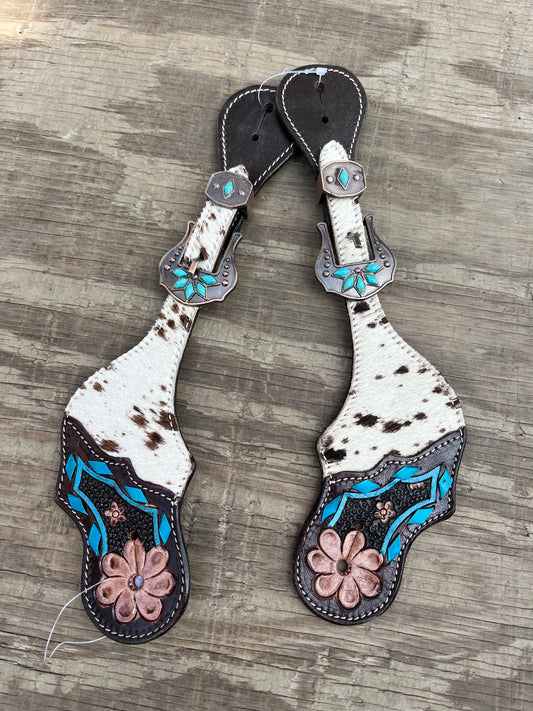 Cowhide spur straps