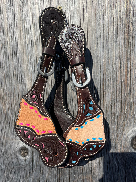 Buckstitch spur straps