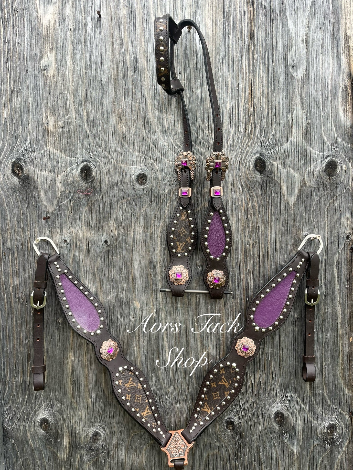 Purple designer tack set