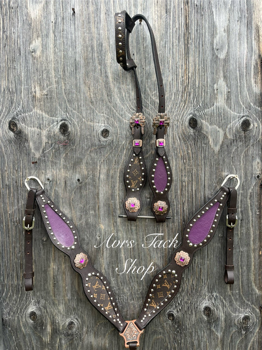 Purple designer tack set