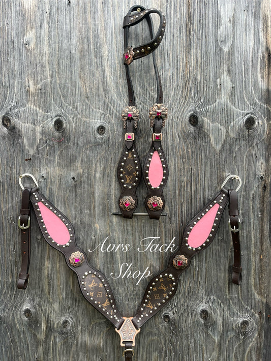 Pink designer tack set