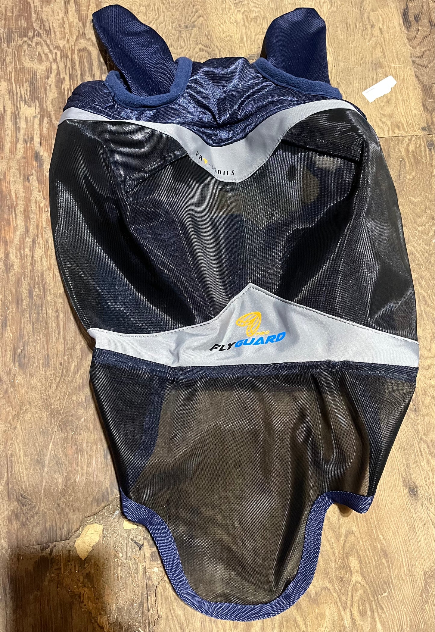 Navy and black Deluxe fly mask with ears and nose durable mesh!