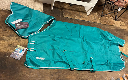 Teal 200 gram turnout with hood