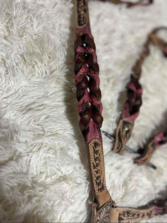 Miracle braid pink braided tack set