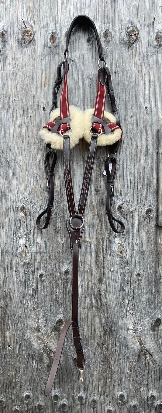 5 point breastplate burgundy cob size new