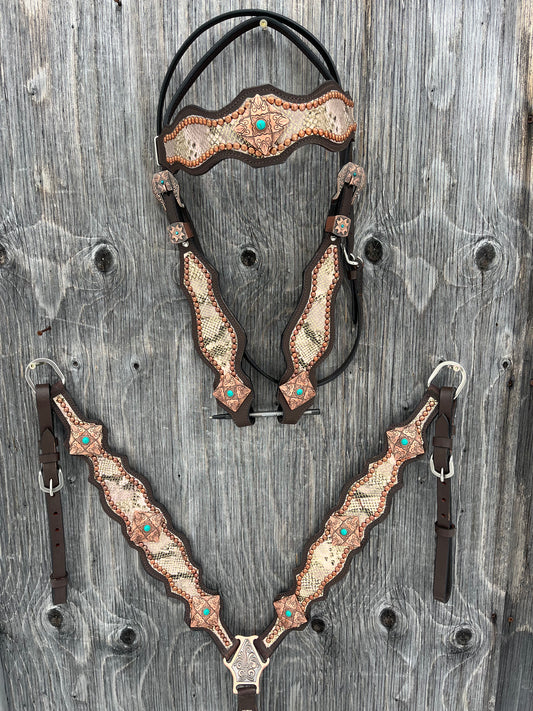 Rose gold brow band tack set