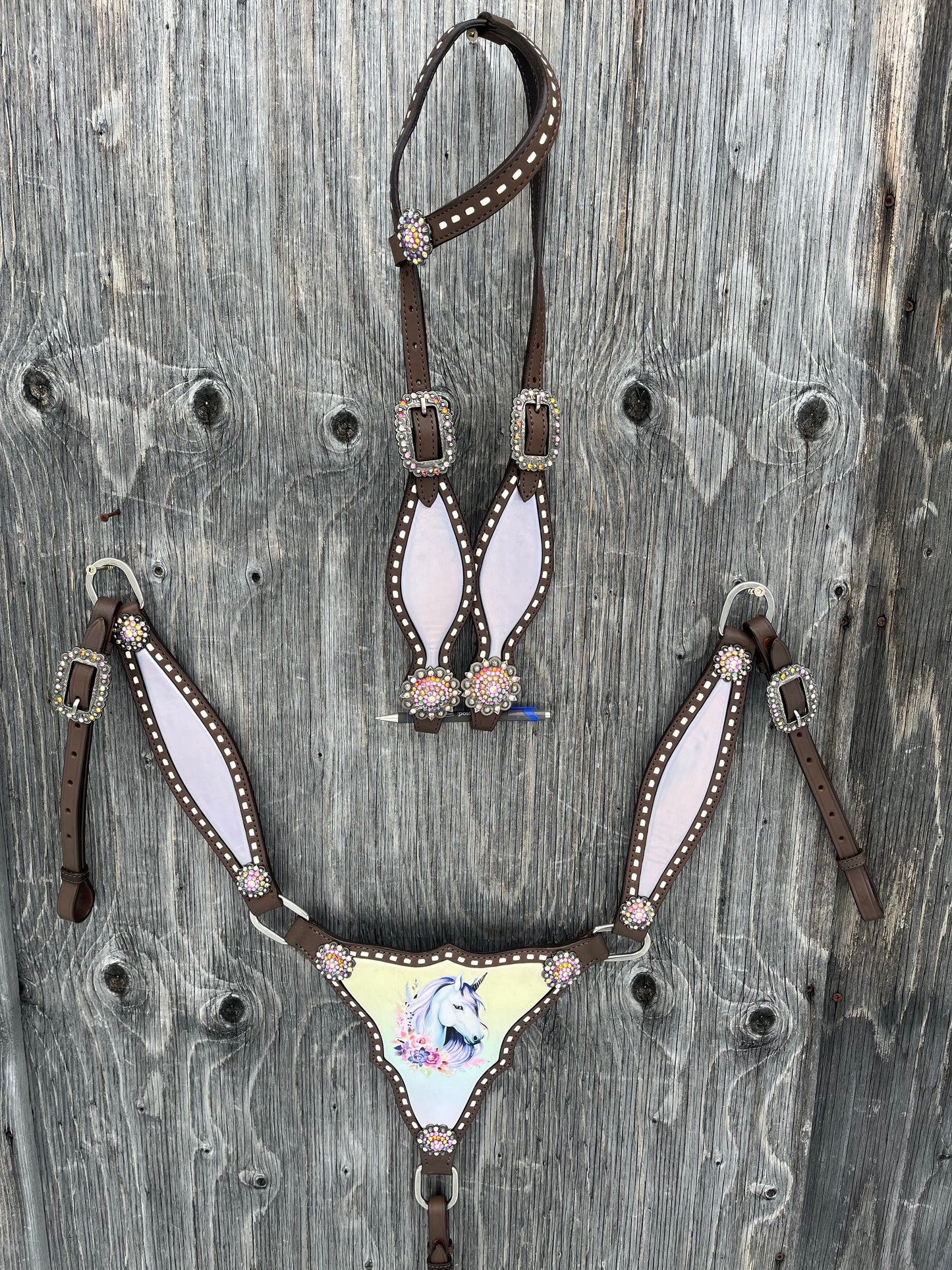 Unicorn gladiator one ear tack set