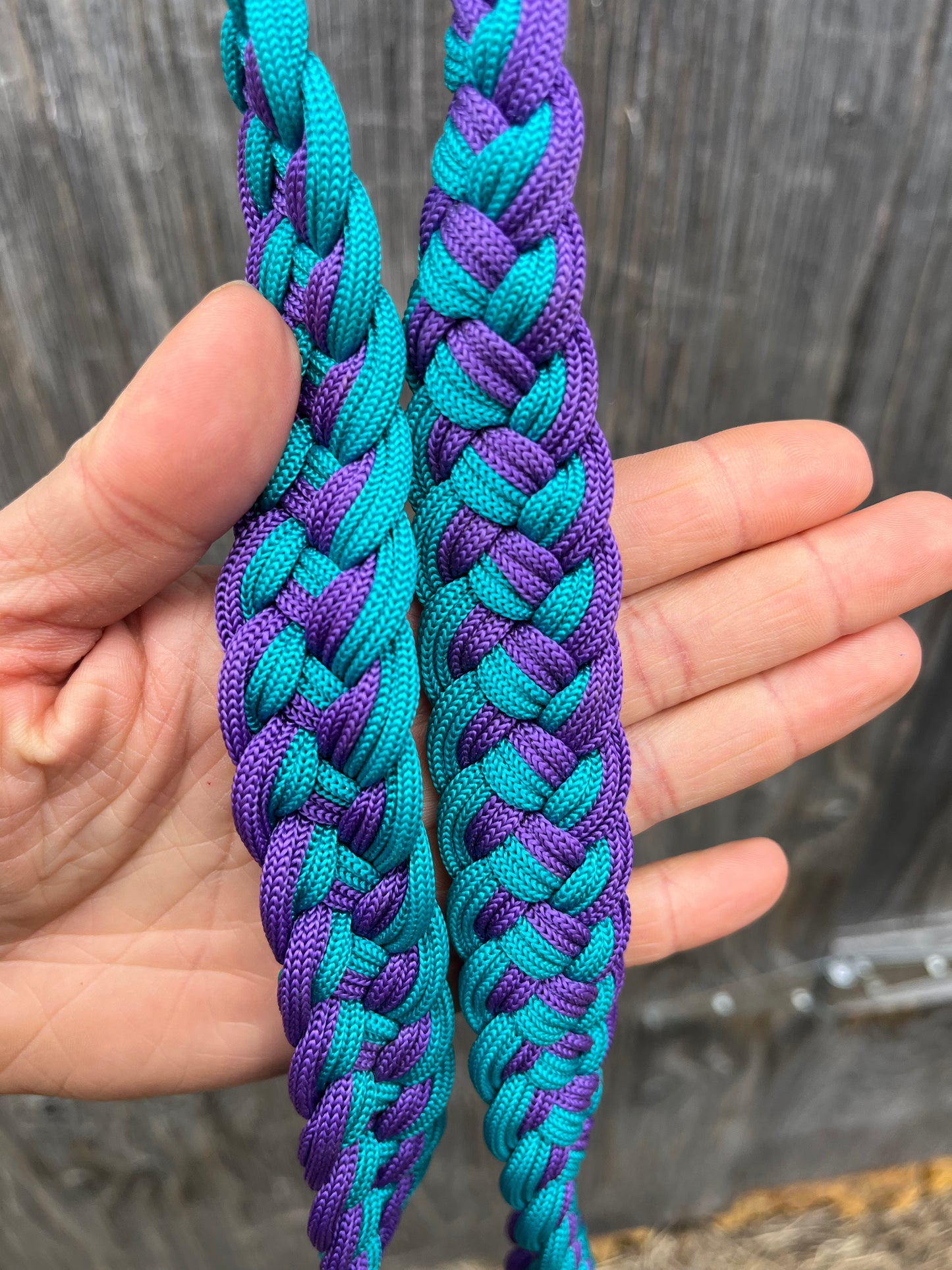 Teal purple barrel reins