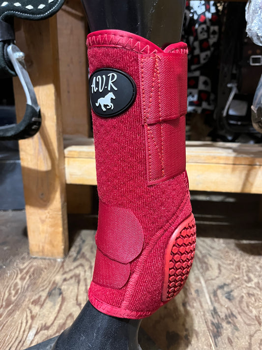 Red 4 pack sport boots rubber protective heel