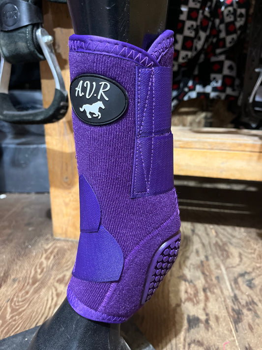 Purple 4 pack sport boots with rubber protective heel
