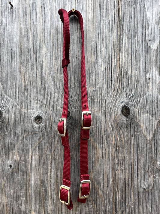 Burgundy quick change nylon one ear headstall